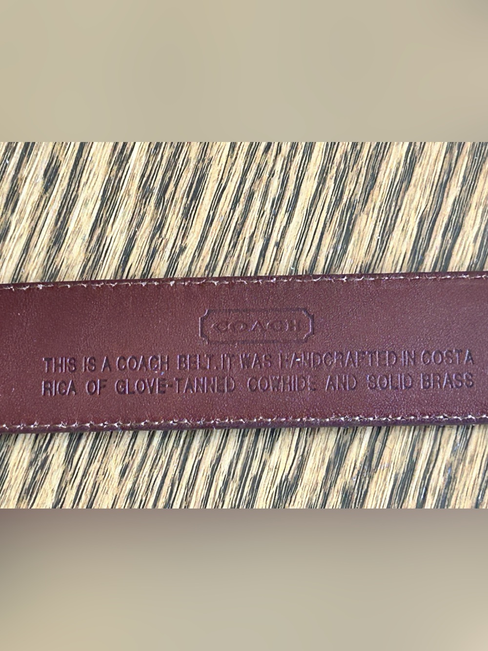 Coach Vintage Women’s Brown Leather Belt with Brass Buckle 34” - Picture 9 of 9
